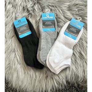 Juncture Brand Men's Athletic Full Cushion  Socks SZ6-12 Black-White-Grey 9 Pair